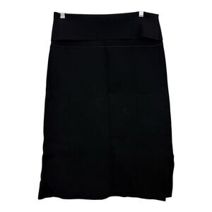 MM Lafleur Harlem Foldover Waist Band Stretch Knit Pencil Skirt Size +1 Black